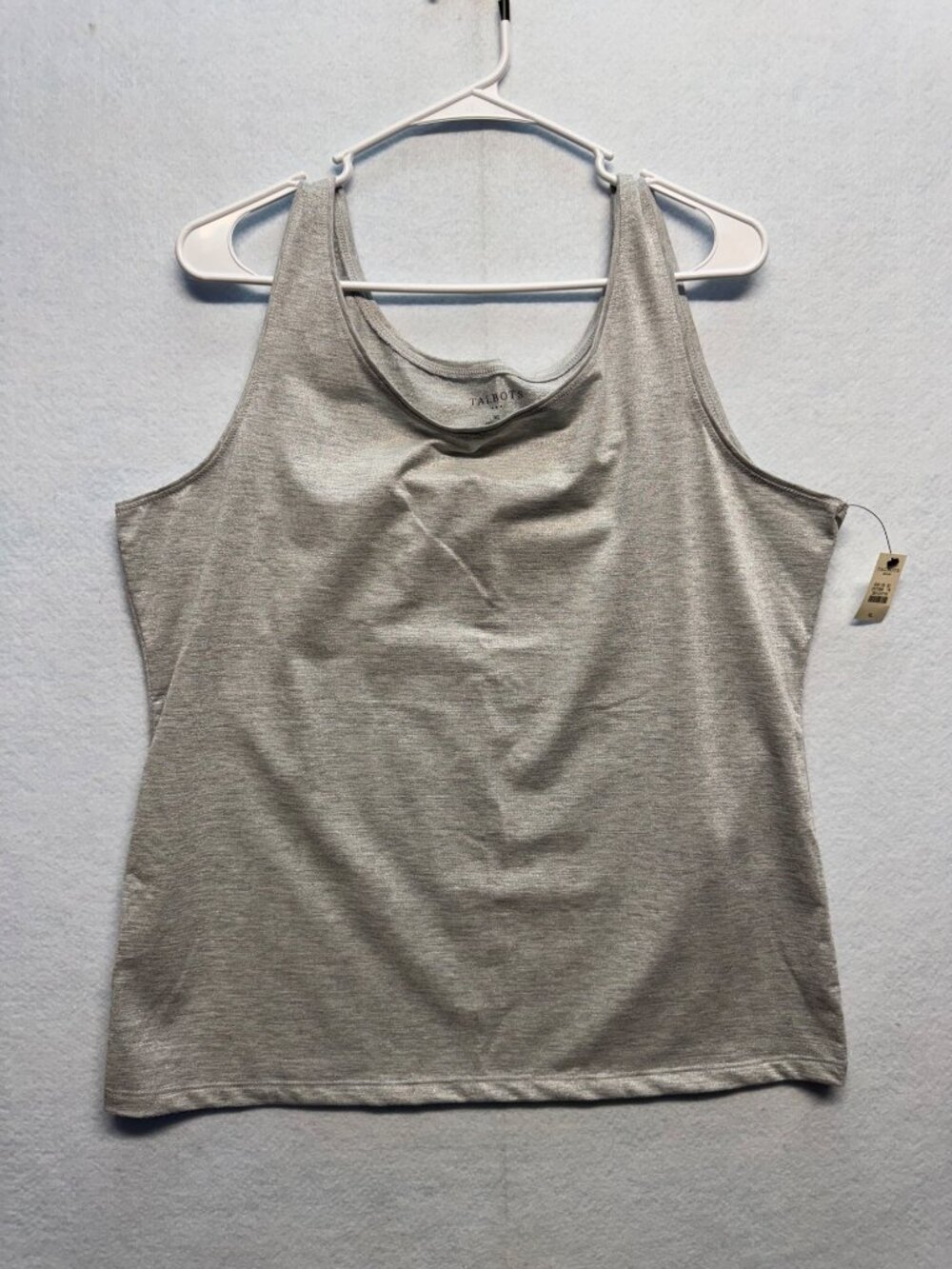 Talbots Outlet Metallic Gray Sleeveless Tank Top XL Rayon Blend
